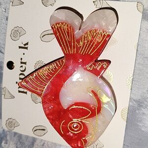 Piper K Goldfish Hairclip Brand New On Card